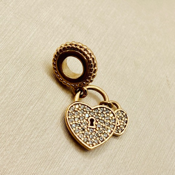 EUC Pandora 781807CZ Pandora Rose Love Locks Dangle Charm w/ Clear Zirconia - Picture 3 of 8